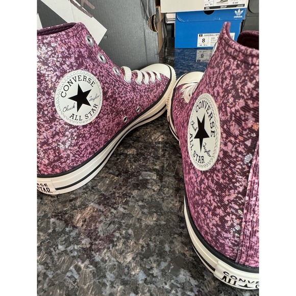 Converse Chuck Taylor All Star Hi Glitter Sneakers Women's Size 10 Orchid Abyss - Picture 7 of 9